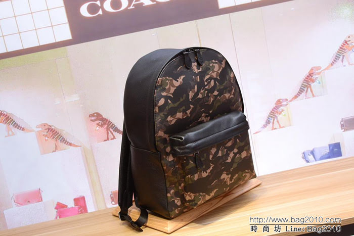 COACH蔻馳 海外代購 59915新款 男士迷彩綠雙肩背包  Chz1570